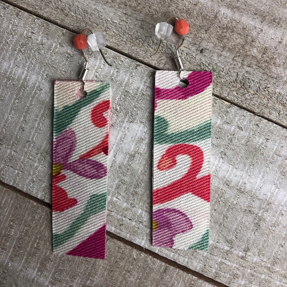 earrings NWT Bead Fiber Art Earrings Hand Designed
